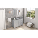 Jeffrey Alexander 48" Gray Cade Vanity Rectangle Bowl with Boulder Cultured Marble Vanity Top