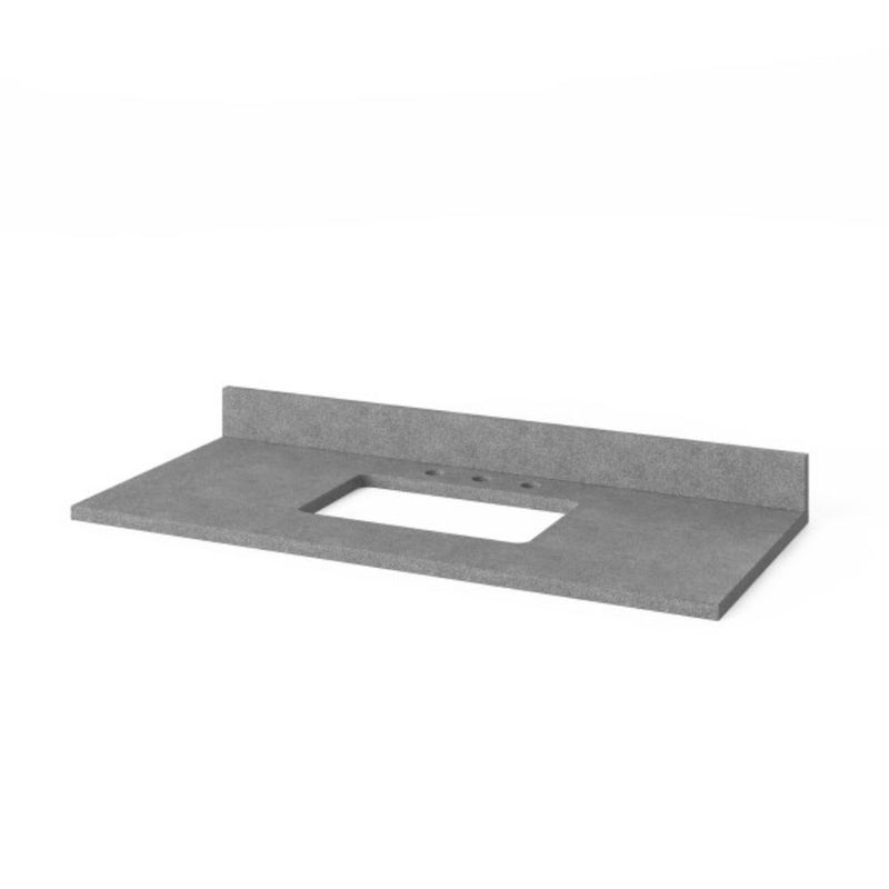 Jeffrey Alexander 48" Gray Cade Vanity Rectangle Bowl with Steel Gray Cultured Marble Vanity Top