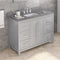 Jeffrey Alexander 48" Gray Cade Vanity Rectangle Bowl with Steel Gray Cultured Marble Vanity Top