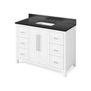 Jeffrey Alexander 48" White Cade Vanity Rectangle Bowl with Black Granite Vanity Top