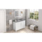 Jeffrey Alexander 48" White Cade Vanity Rectangle Bowl with Boulder Cultured Marble Vanity Top