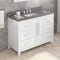 Jeffrey Alexander 48" White Cade Vanity Rectangle Bowl with Boulder Cultured Marble Vanity Top