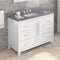 Jeffrey Alexander 48" White Cade Vanity Rectangle Bowl with Steel Gray Cultured Marble Vanity Top