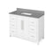 Jeffrey Alexander 48" White Cade Vanity Rectangle Bowl with Steel Gray Cultured Marble Vanity Top