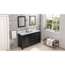 Jeffrey Alexander 60" Black Cade Vanity Double Rectangle Bowl with White Carrara Marble Vanity Top