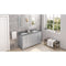 Jeffrey Alexander 60" Gray Cade Vanity Double Rectangle Bowl with Boulder Cultured Marble Vanity Top