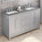 Jeffrey Alexander 60" Gray Cade Vanity Double Rectangle Bowl with Steel Gray Cultured Marble Vanity Top