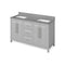 Jeffrey Alexander 60" Gray Cade Vanity Double Rectangle Bowl with Steel Gray Cultured Marble Vanity Top