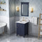 Jeffrey Alexander 24" Hale Blue Chatham with Calacatta Vienna Quartz Vanity Top Rectangle Bowl