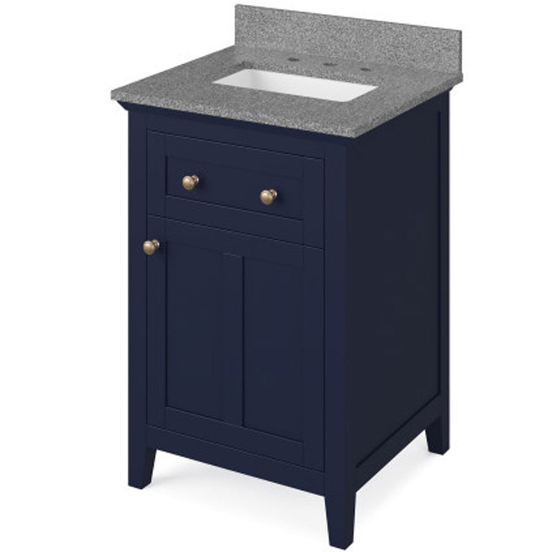 Jeffrey Alexander 24" Hale Blue Chatham with Steel Gray Cultured Marble Vanity Top Rectangle Bowl