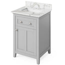 Jeffrey Alexander 24" Gray Chatham with Calacatta Vienna Quartz Vanity Top Rectangle Bowl