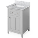 Jeffrey Alexander 24" Gray Chatham with White Carrara Marble Vanity Top Rectangle Bowl