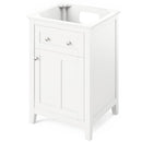 Jeffrey Alexander 24" White Chatham with Calacatta Vienna Quartz Vanity Top Rectangle Bowl