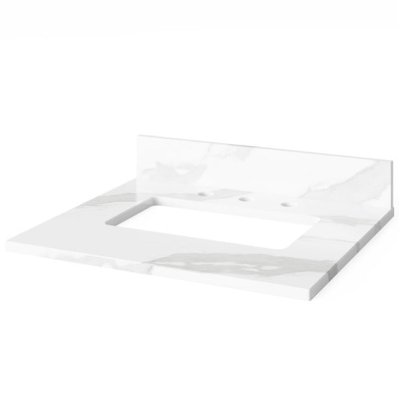 Jeffrey Alexander 24" White Chatham with Calacatta Vienna Quartz Vanity Top Rectangle Bowl