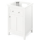 Jeffrey Alexander 24" White Chatham with Steel Gray Cultured Marble Vanity Top Rectangle Bowl