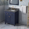 Jeffrey Alexander 30" Hale Blue Chatham with Boulder Cultured Marble Vanity Top Rectangle Bowl