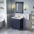 Jeffrey Alexander 30" Hale Blue Chatham with Calacatta Vienna Quartz Vanity Top Rectangle Bowl