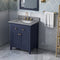 Jeffrey Alexander 30" Hale Blue Chatham with Steel Gray Cultured Marble Vanity Top Rectangle Bowl