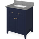 Jeffrey Alexander 30" Hale Blue Chatham with Steel Gray Cultured Marble Vanity Top Rectangle Bowl