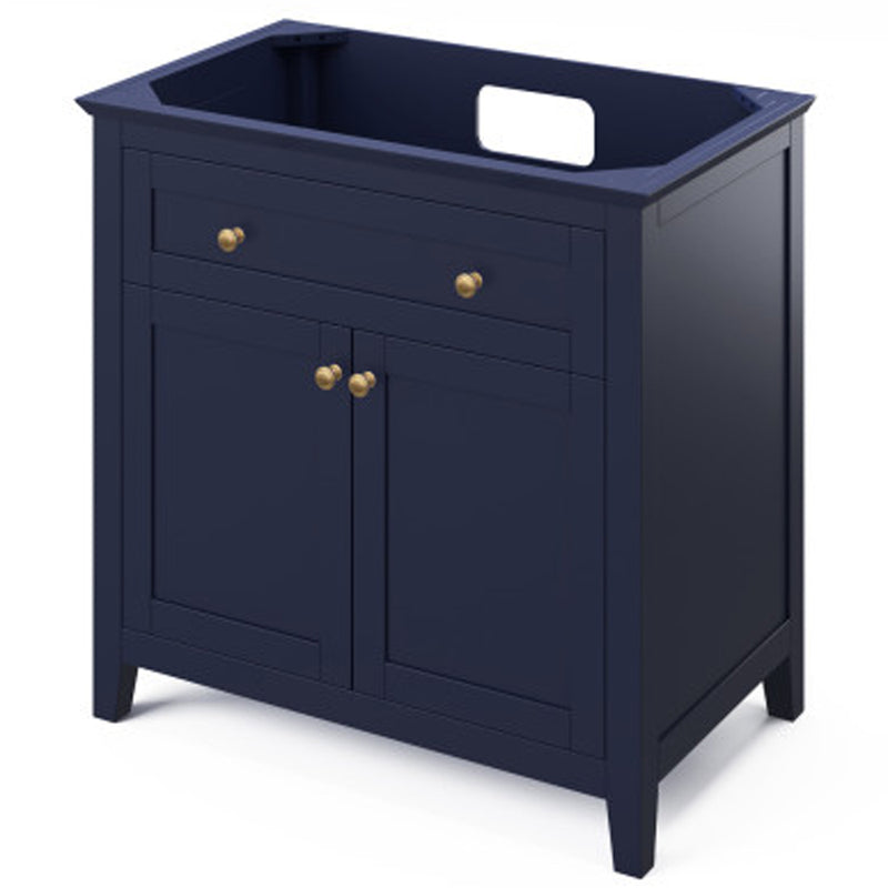 Jeffrey Alexander 36" Hale Blue Chatham with Calacatta Vienna Quartz Vanity Top Rectangle Bowl