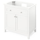 Jeffrey Alexander 36" White Chatham with Boulder Cultured Marble Vanity Top Rectangle Bowl