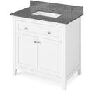 Jeffrey Alexander 36" White Chatham with Boulder Cultured Marble Vanity Top Rectangle Bowl