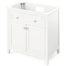 Jeffrey Alexander 36" White Chatham with Calacatta Vienna Quartz Vanity Top Rectangle Bowl