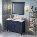 Jeffrey Alexander 48" Hale Blue Chatham with White Carrara Marble Vanity Top Rectangle Bowl