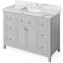 Jeffrey Alexander 48" Gray Chatham with Calacatta Vienna Quartz Vanity Top Rectangle Bowl