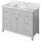 Jeffrey Alexander 48" Gray Chatham with Calacatta Vienna Quartz Vanity Top Rectangle Bowl