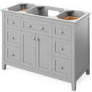 Jeffrey Alexander 48" Gray Chatham with Steel Gray Cultured Marble Vanity Top Rectangle Bowl