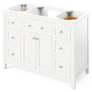 Jeffrey Alexander 48" White Chatham with Boulder Cultured Marble Vanity Top Rectangle Bowl