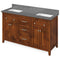 Jeffrey Alexander 60" Chocolate Chatham Double Bowl with Boulder Cultured Marble Vanity Top