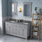 Jeffrey Alexander 60" Gray Chatham Double Bowl with Boulder Cultured Marble Vanity Top