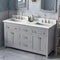 Jeffrey Alexander 60" Gray Chatham Double Bowl with Calacatta Vienna Quartz Vanity Top