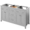 Jeffrey Alexander 60" Gray Chatham Double Bowl with White Carrara Marble Vanity Top