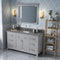 Jeffrey Alexander 60" Gray Chatham with Boulder Cultured Marble Vanity Top Rectangle Bowl