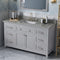 Jeffrey Alexander 60" Gray Chatham with Steel Gray Cultured Marble Vanity Top Rectangle Bowl