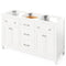 Jeffrey Alexander 60" White Chatham Double Bowl with Boulder Cultured Marble Vanity Top Two