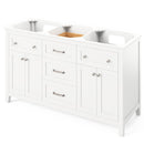 Jeffrey Alexander 60" White Chatham Double Bowl with Steel Gray Cultured Marble Vanity Top