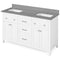 Jeffrey Alexander 60" White Chatham Double Bowl with Steel Gray Cultured Marble Vanity Top