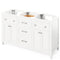 Jeffrey Alexander 60" White Chatham Double Bowl with White Carrara Marble Vanity Top