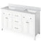 Jeffrey Alexander 60" White Chatham Double Bowl with White Carrara Marble Vanity Top