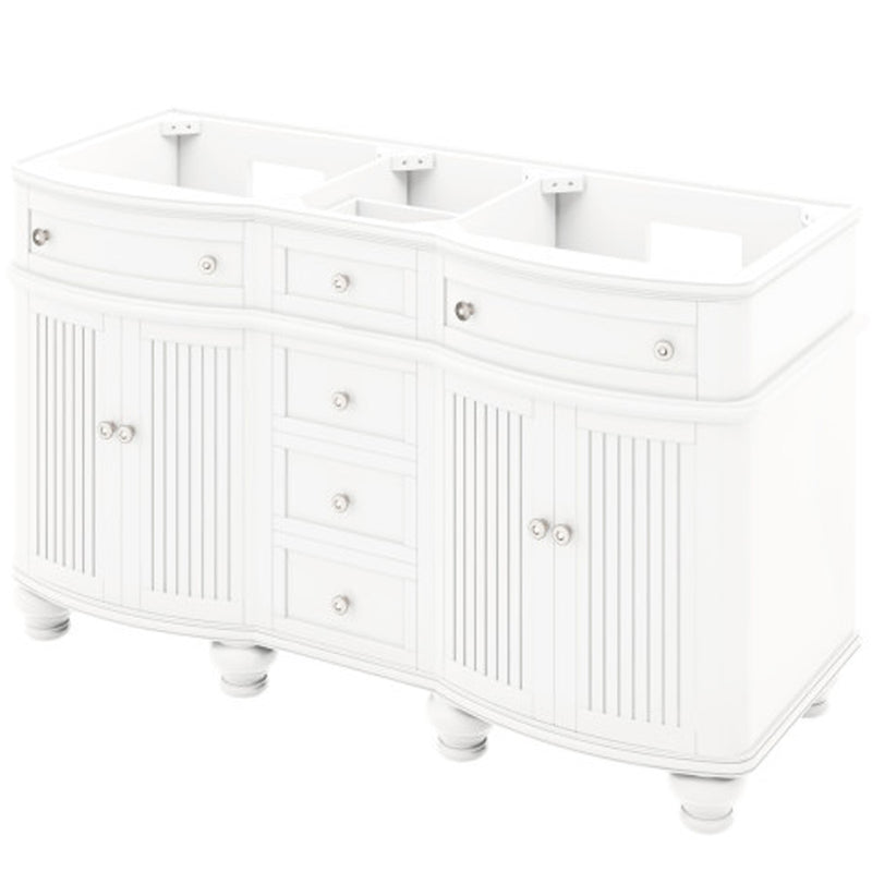 Jeffrey Alexander 60" White Compton Vanity Double Bowl Compton-Only White Carrara Marble Vanity Top Two Undermount Oval Bowls VKITCOM60WHWCO