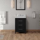 Jeffrey Alexander 24" Black Katara with White Carrara Marble Vanity Top