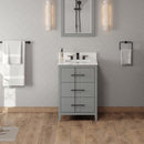 Jeffrey Alexander 24" Grey Katara with Calacatta Vienna Quartz Vanity Top