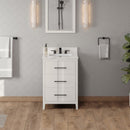 Jeffrey Alexander 24" White Katara with Calacatta Vienna Quartz Vanity Top