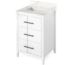 Jeffrey Alexander 24" White Katara with Calacatta Vienna Quartz Vanity Top