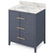 Jeffrey Alexander 30" Blue Steel Katara with Calacatta Vienna Quartz Vanity Top