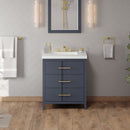 Jeffrey Alexander 30" Blue Steel Katara with Lavante Cultured Marble Vessel Vanity Top